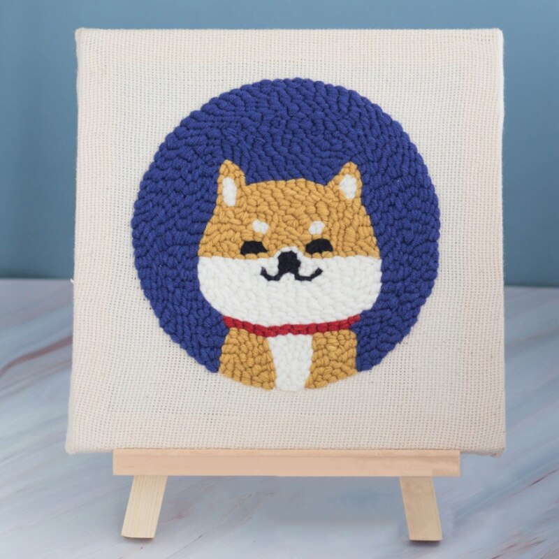 Punch Needle Embroidery Kit with Hoop Needlework Wool Work Beginner-Friendly Sewing Kits Handmade Embroidery Starter Kit DIY