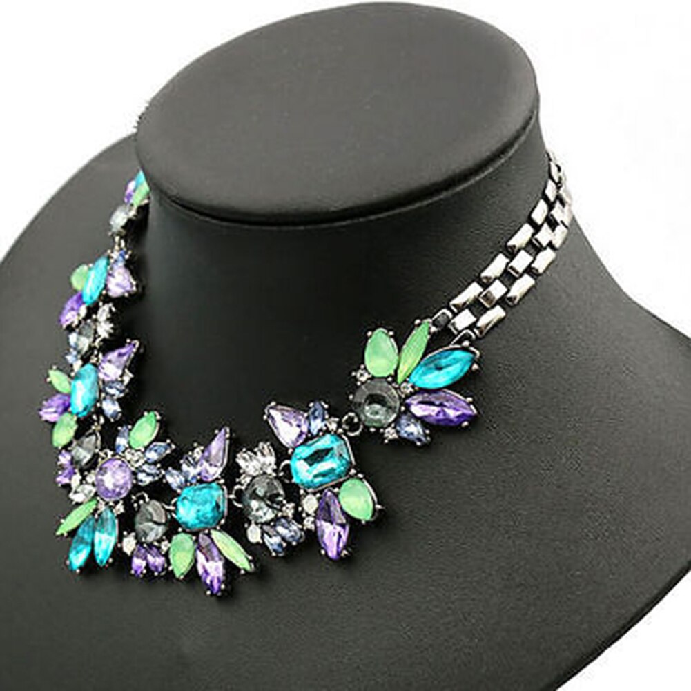 Offres Spéciales! Nouveauté bijoux pour femmes, collier bavoir avec strass colorés, chaîne, , directe