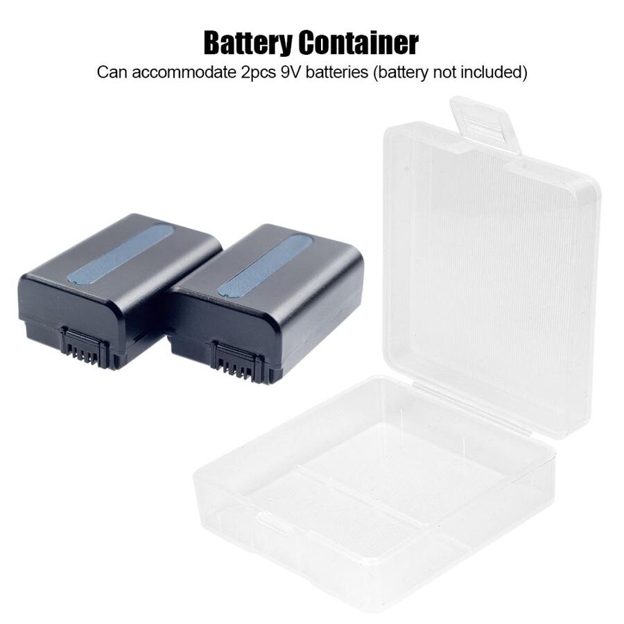 2Pcs Portable Battery Storage Box Protective PP Case Container Organizer for 9V Battery