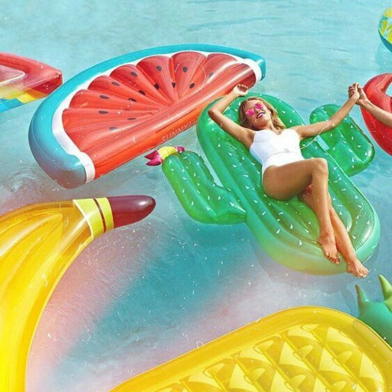 185cm gonflable géant piscine flotteur matelas jouets pastèque ananas Cactus plage eau natation anneau bouée de sauvetage mer fête