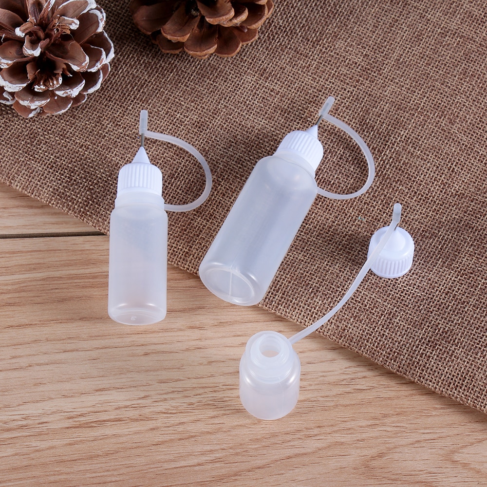 5 Pcs 5/10/20/30/50/100ML Reuse Glue Applicator Bottle Needle Squeeze IY Scrapbooking Craft Tool Paper Quilling Plastic Bottle