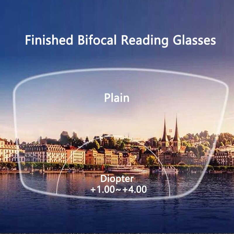 Men Women Bifocal Reading Glasses Anti Blue Light Presbyopic Glasses Far Near Magnifying TR90 Titanium Full Frame Black