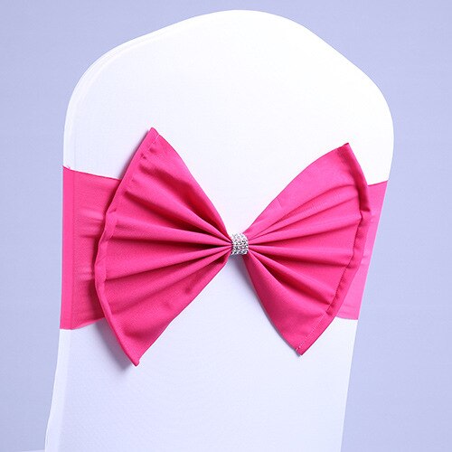 Lazo para silla de banquete de Hotel, Decoración de cumpleaños para niños, boda, , 10 colores, Spandex, rojo/azul/morado, barato, 20 unids/lote: 4