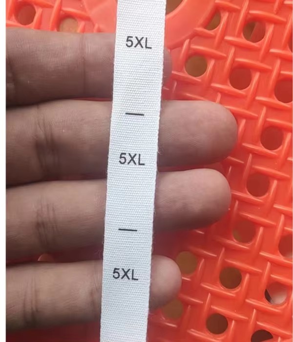 50 stuks Wit katoen Dubbele Maat Label voor volwassen XS/S S/M M/L L/XL XL/2XL Print Doek Maat Etiketten: Brass