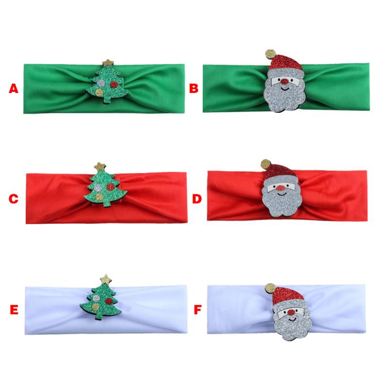 Baby Turban Children’s Christmas Decoration Headband Santa Claus Christmas Tree Headband Soft Fabric Elastic And Multi-style