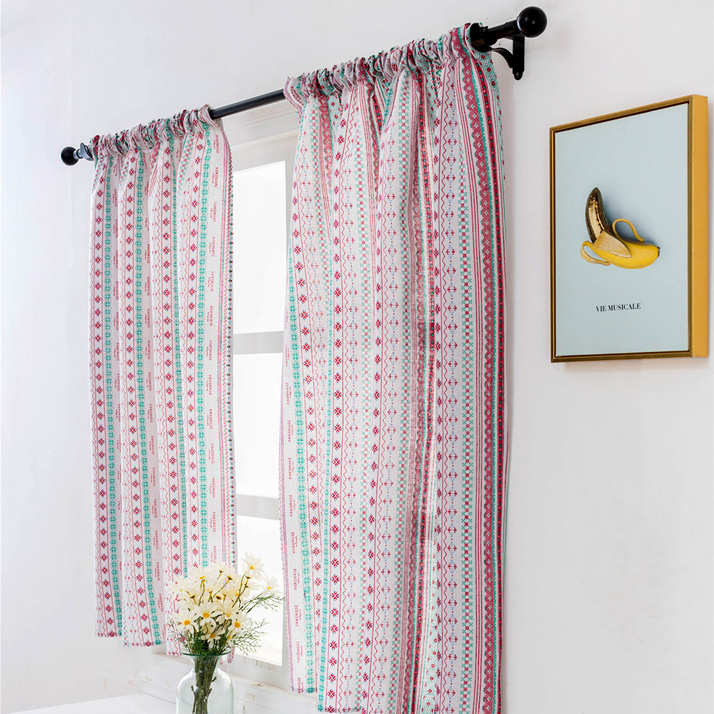 100*130cm polyester vinduesgardintæppe til stue soveværelse farvet strip mørklægningsvindue gardin hjem dekoration: Stil g