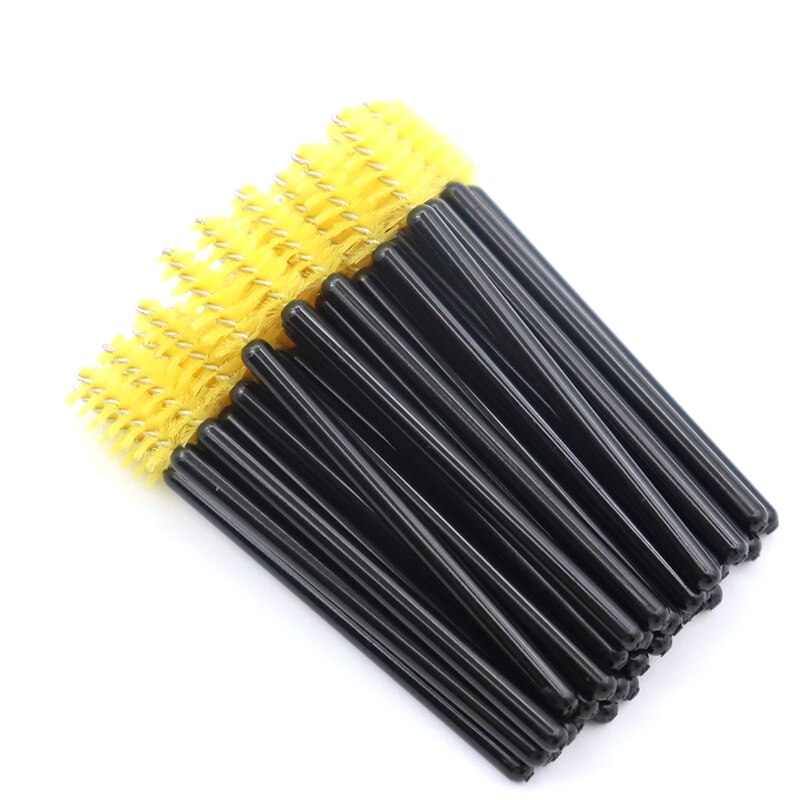 100/50 Mini Wimperborstels Mascara Wands Cosmetica Applicator Microbrush Wenkbrauw Borstel Make-Up Tool Lift Lash Extension Supplies: Black / Badger