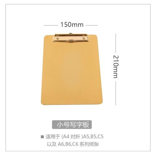 Gold Stainless Steel File Folder Writing Pad Menu Folder Information Folder Clip Board Clipboard A4 Paper Holder Office Board: size S