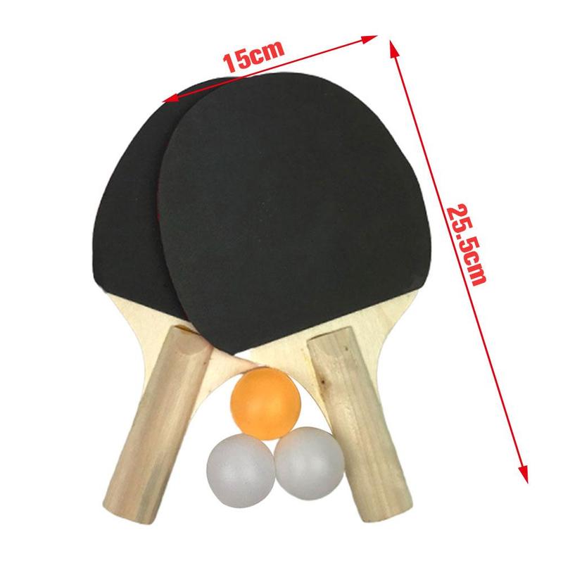 2 stk bordtennisketcher dobbelt ansigt lim kort håndtag pong ping sæt bolde 3 ketcher med  b4 k 9