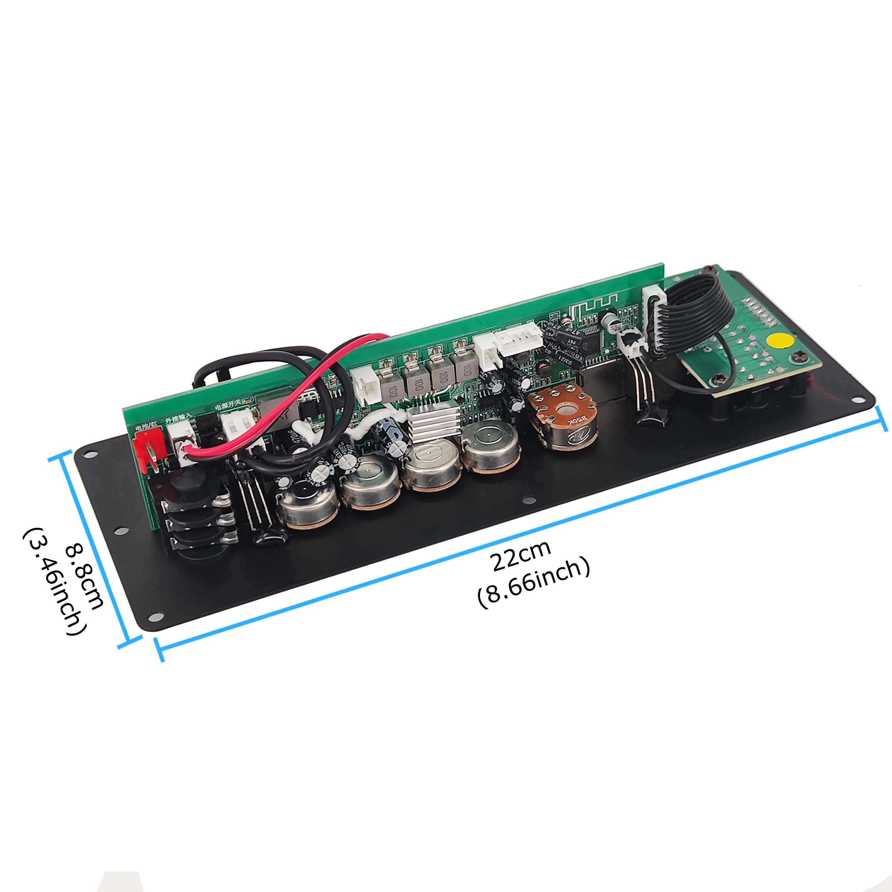 12V Amplifier Board Square Dance Speaker Amplifier Bluetooth AUX TF-Card U-Disk Recording 6-12Inch Speaker 100W Panel Board