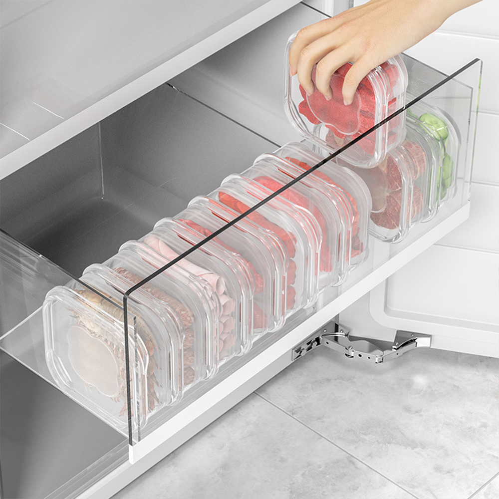 Conteneurs de stockage des aliments avec couvercle, Mini réfrigérateur Transparent, viande, légumes, conservation de la fraîcheur, boîte de rangement pour la cuisine, 5/1 pièces