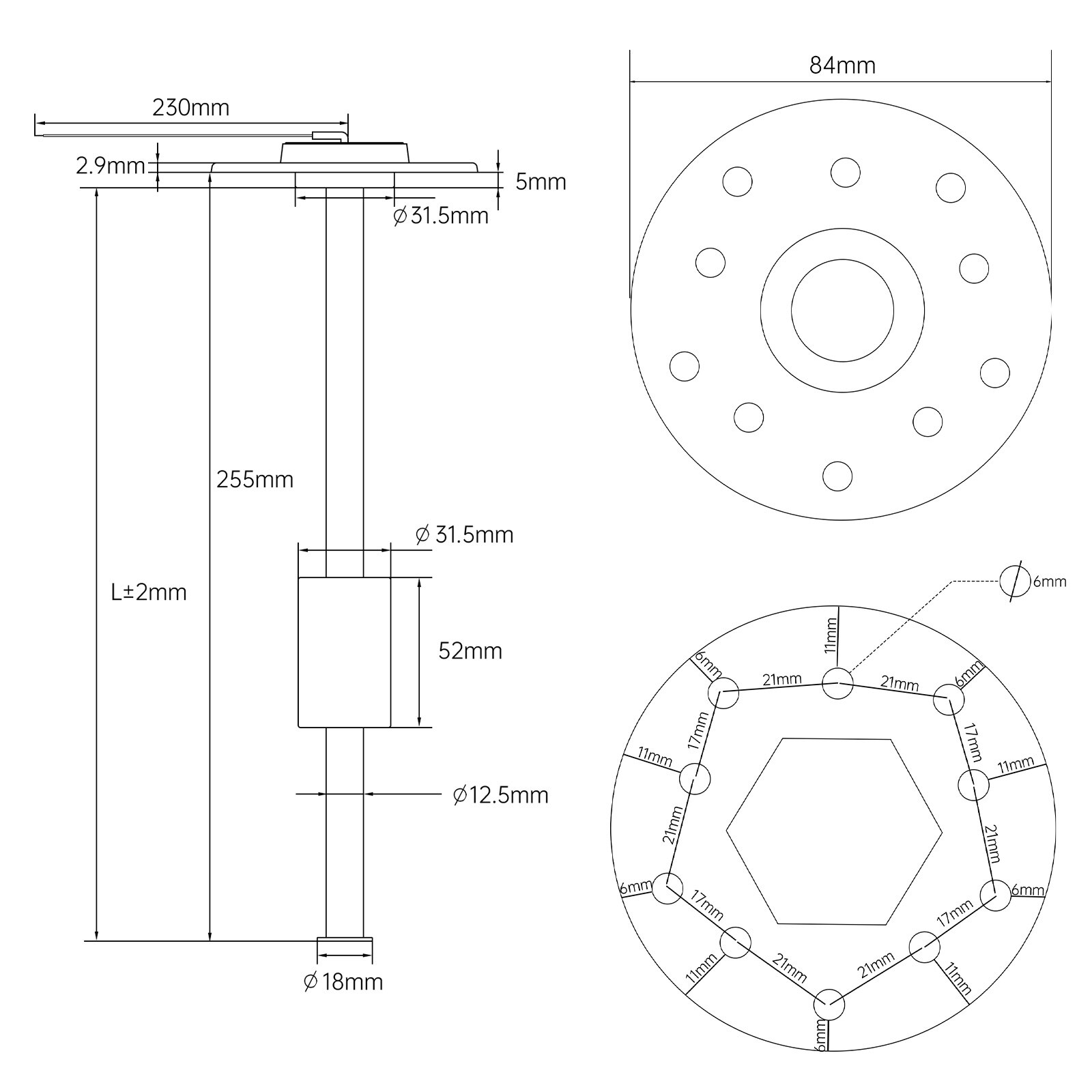 1k-10kohm Fuel Level Gauge with Liquid Level Sensor Indicator 12V Car 2in1 Fuel Level Meter Voltmeter Truck Fuel Gauge Digital