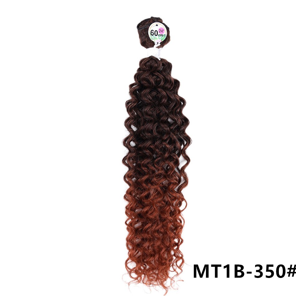 Synthetic Hair Bundles Kinky Curly Hair Extentions 100g/3Pcs Synthetic Weavings For Woman Afro Curls Ins Trendy RYLAI: MT1B-350 / 24inches 100