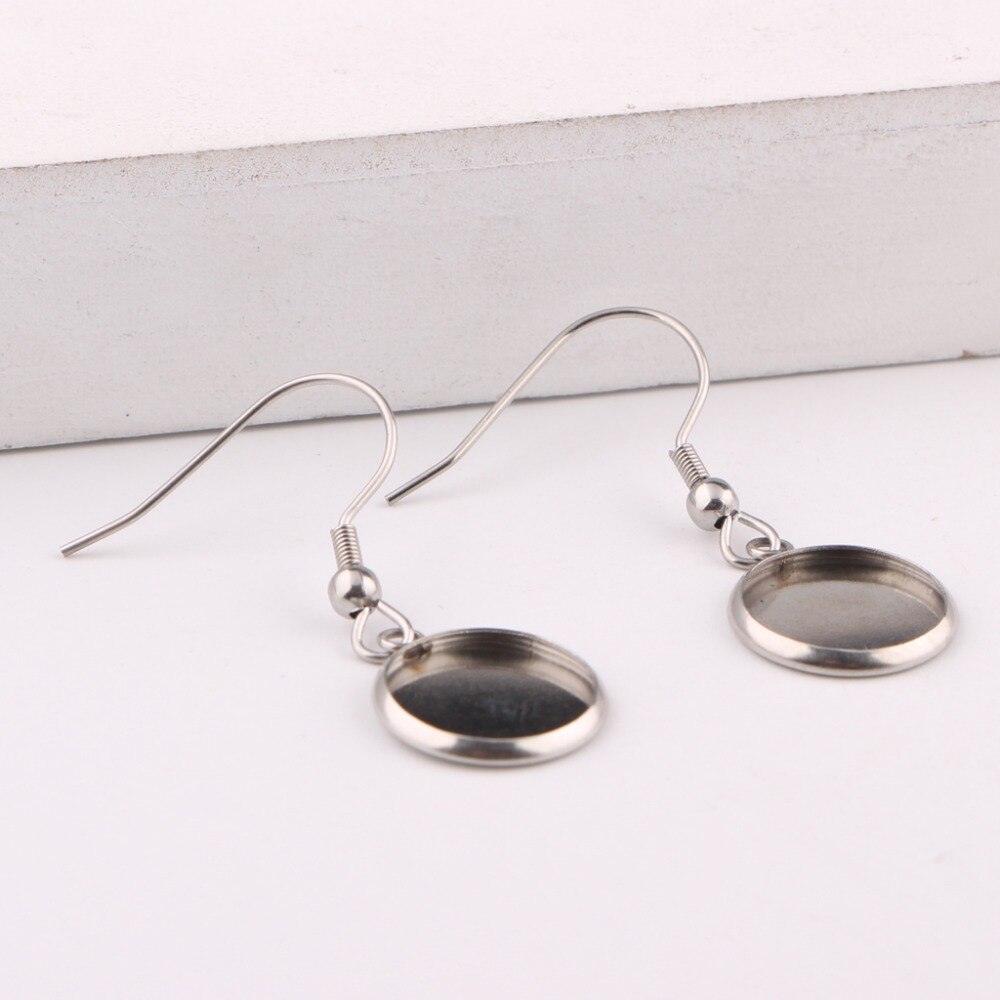 reidgaller 20pcs stainless steel cabochon earring settings 12mm 14mm 16mm 18mm blank base diy earrings hooks findings
