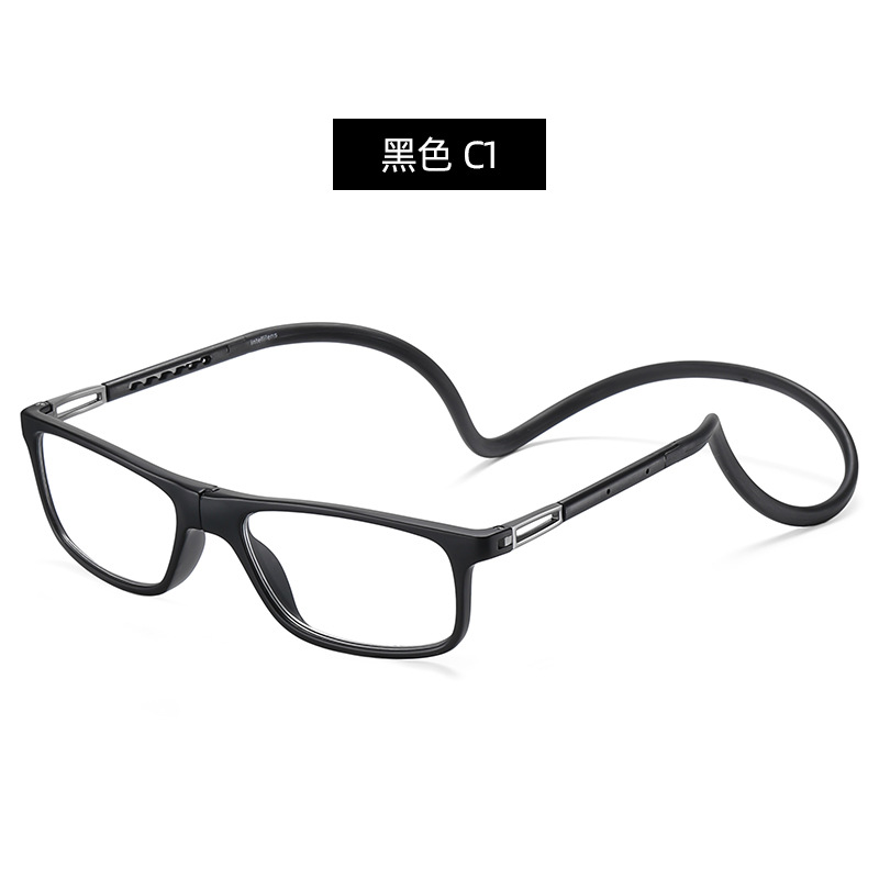 Portable Reading Glasses High Definition Resin Folding Presbyopic Eyeglasses TR90 Material Flexible Frame Easy to Wear: black / +100