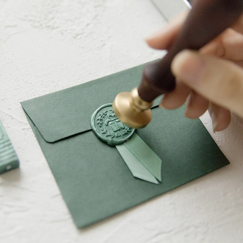 1 sæt vokssegl sæt gør det selv håndlavet bånd konvolut segl vintage træ invitation brev segl bryllup stempel