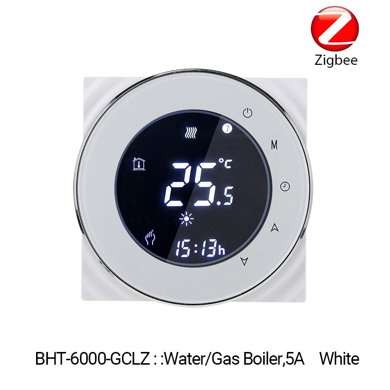 ZigBee Clever Thermostat Temperatur Regler Hub Erforderlich Wasser/Elektrische Boden Heizung Wasser/Gas Kessel Mit Alexa Google Hause: BHT-6000-GCLZ-Weiß