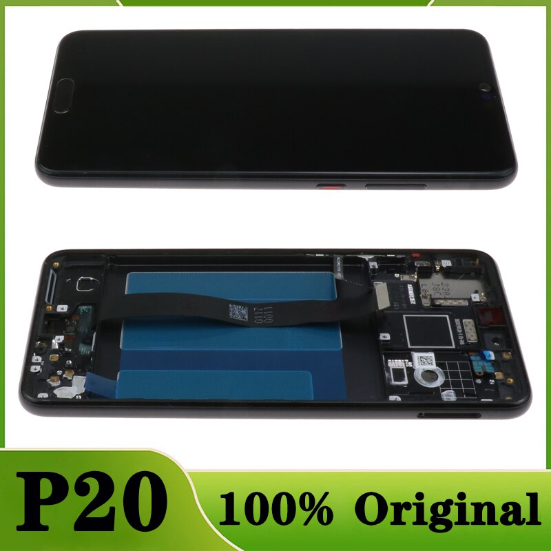 100% Originele Display Met Knuckle Screenshot Frame Vingerafdruk Voor Huawei P20 Lcd Touch Screen EML-L09 EML-L22 EML-L29 EML-AL00