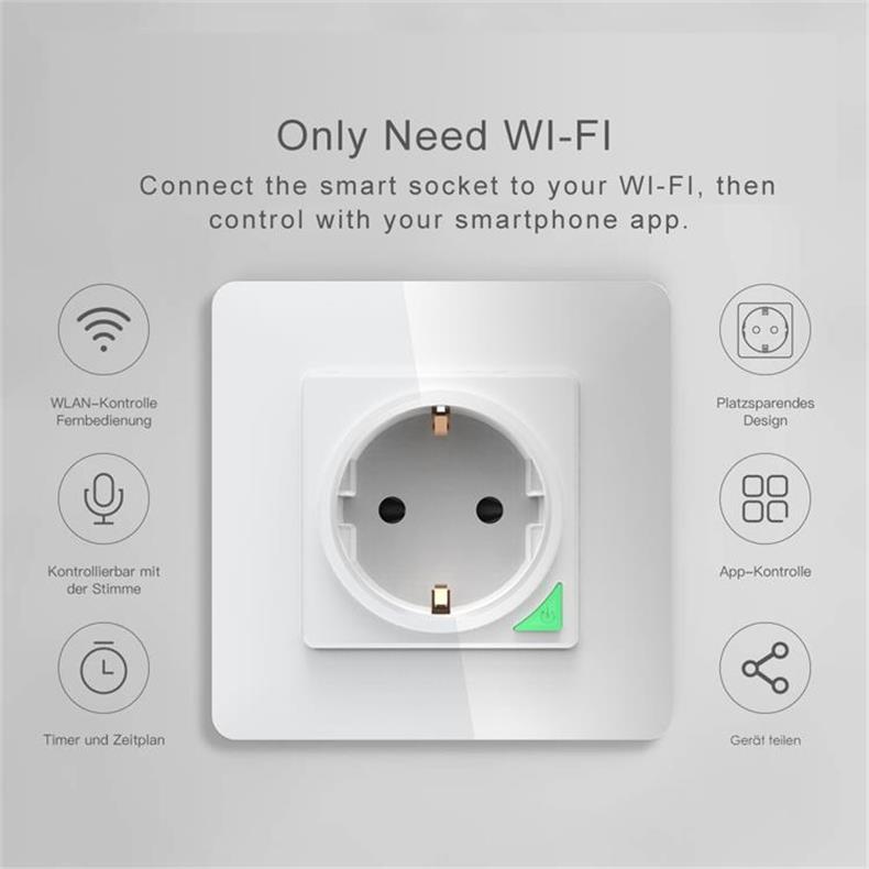 Lonsonho tuya smart wifi-knap switch stikkontakt eu-stik trådløs fjernbetjening kompatibel alexa google hjem