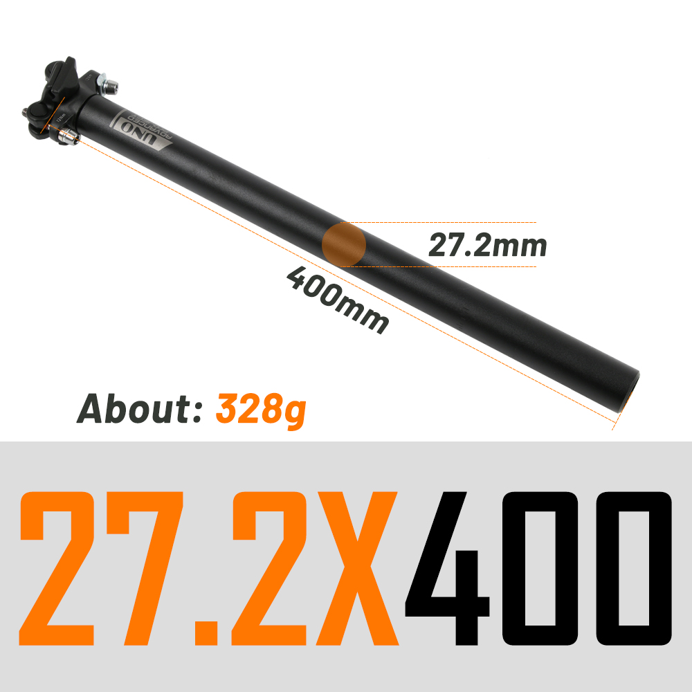 Uno Mtb Road Zadelpen 25.4/27.2/30.9/31.6mmx35 0/400Mm Mountainbike Aluminium Seat buis Fiets Onderdelen: violet