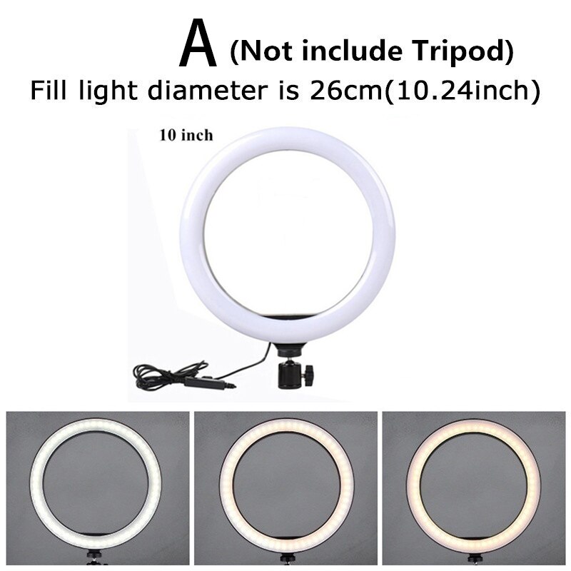 Neue LED Ring Licht 26cm Licht mit 50/160cm Stativ Fotografie LED Selfie Licht mit Stand USB Ring Lampe mit Telefon Halfter: A