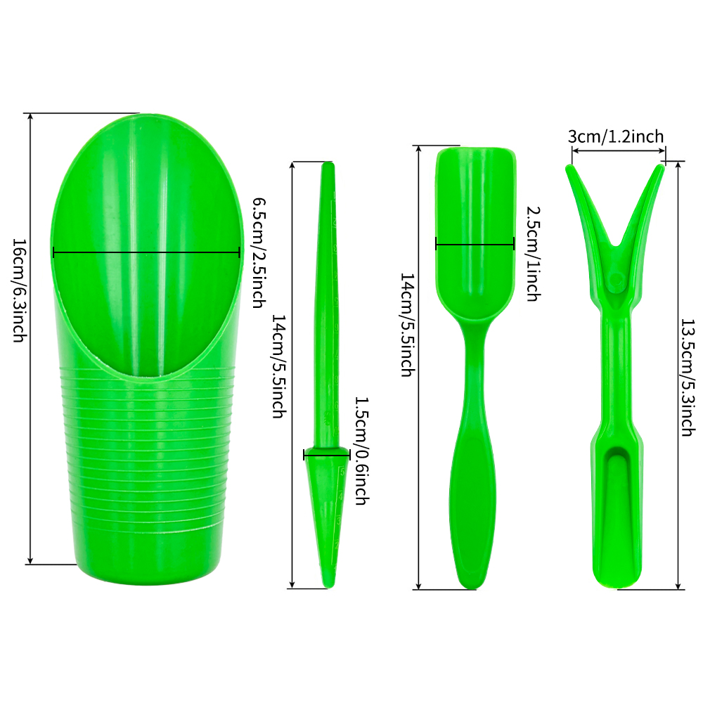 4 unids/set, pala de cubo duradera de plástico, cilindro de cultivo en maceta, pala de suelo para plantas de carne, herramientas de jardín, Mini herramienta de plantación de jardín