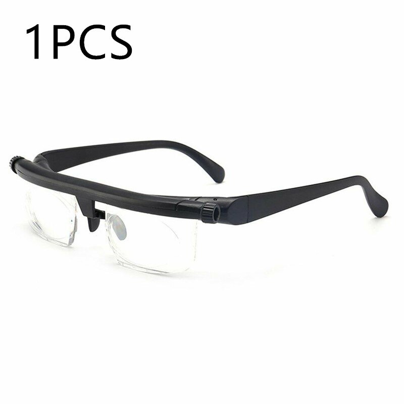 Nueva lente de fuerza ajustable lentes de enfoque Variable distancia visión Zoom gafas de protección gafas de aumento con bolsa de almacenamiento: 1PCS