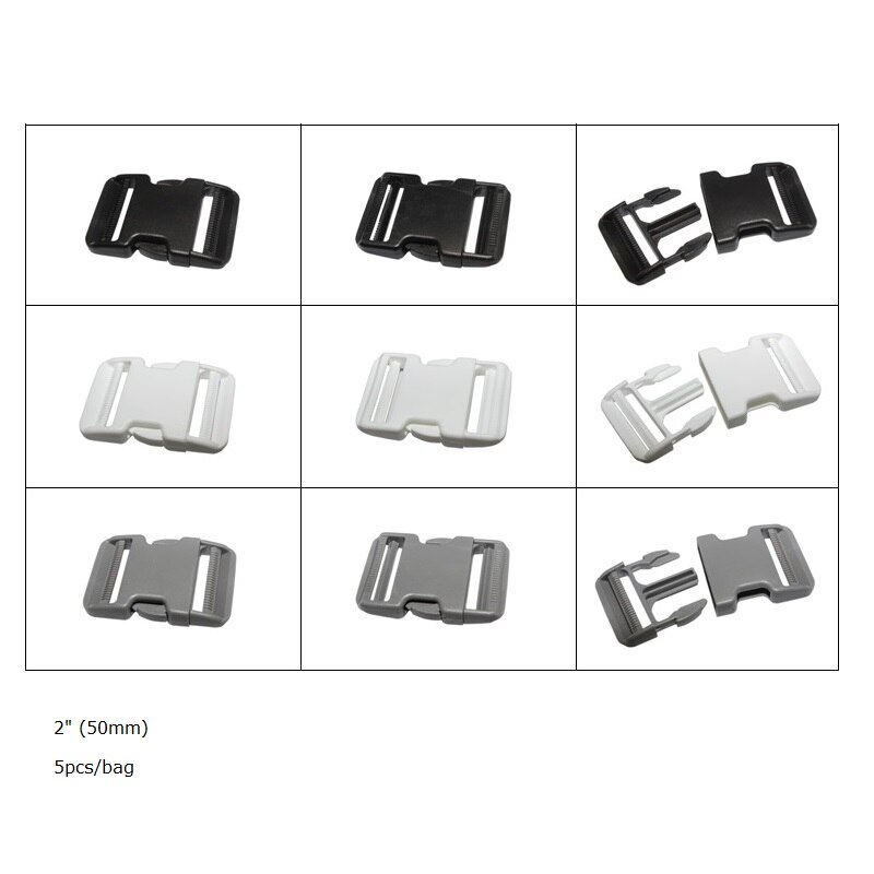 2 &quot;  (50mm)  abs plastspänne klämma dubbeljustera plastrem klämma bagagerem bältesspänne platt snabbspännen 2 st/påse