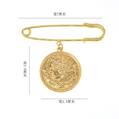 HUANZHI 2020 Nuovo Umani Viso Ritratto catena di Metallo Vintage ▾ Spilla Vecchio Cartone Animato Modelli di Smalto del Cappotto Dei Monili Accessori per le Donne Degli Uomini: 7