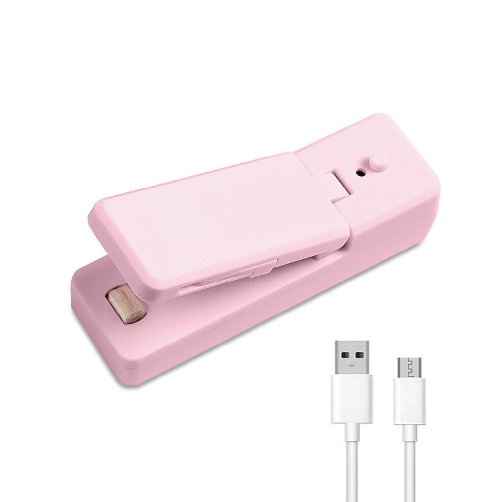 Mini Sealmachine Keuken Oplaadbare Zak Sluitmachine Handleiding Voedsel Snacks Behoud Capper Seal Apparaat Grijs: C