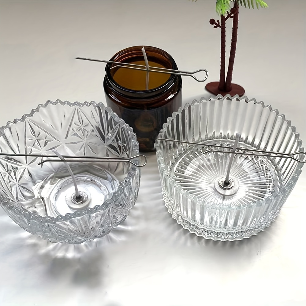 Soportes para mecha de vela de 4,3 pulgadas, fijador de mecha con Clip, soportes de acero inoxidable para fabricación de velas, herramientas de dispositivo de centrado de mecha de Metal, 5/10 Uds.