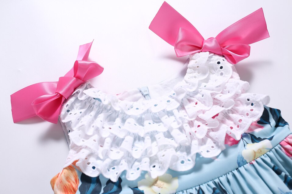 Pettigirl Cute Summer Newborn Infant Flower Girls abiti abiti Casual per 9 12 18 24 mesi neonate e fascia