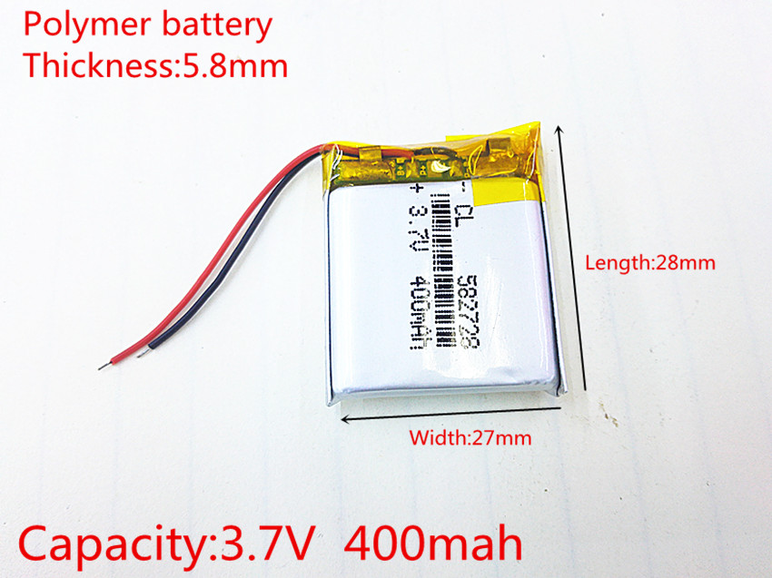 582728 3.7 V 400 mAh Oplaadbare li-Polymer Li-Ion Batterij Voor Q50 G700S K92 G36 Y3 kinderen smart horloges mp3 582828 602828
