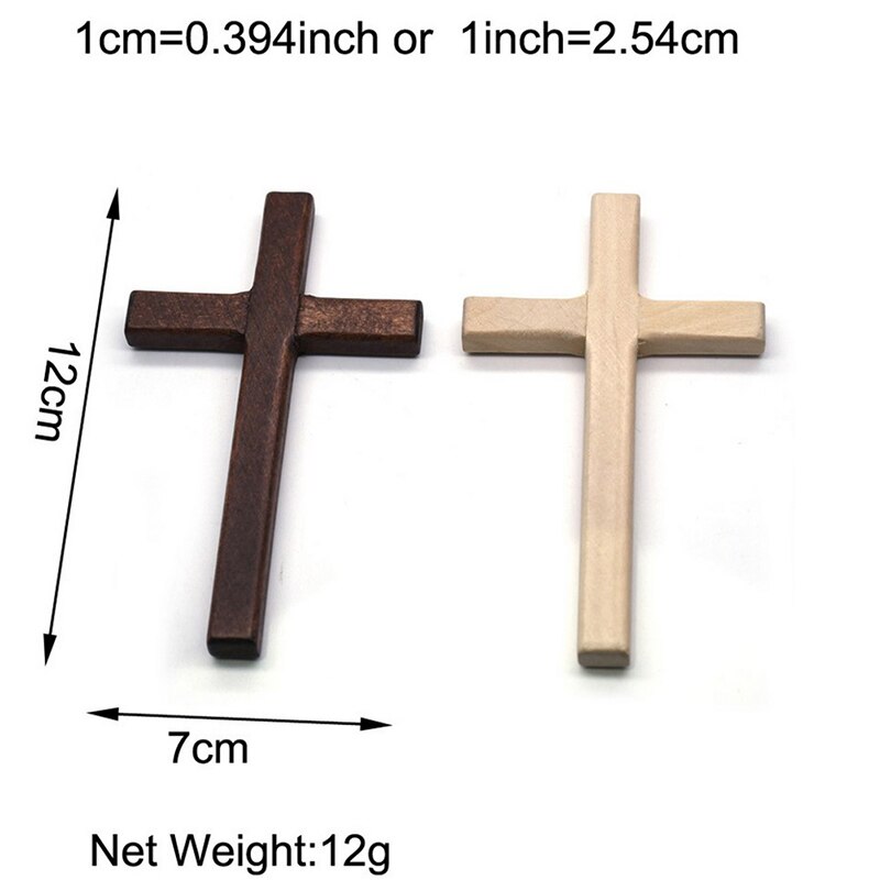 Croix en bois chrétien 12cm (4,7 pouces), grand Crucifix Long, deux couleurs