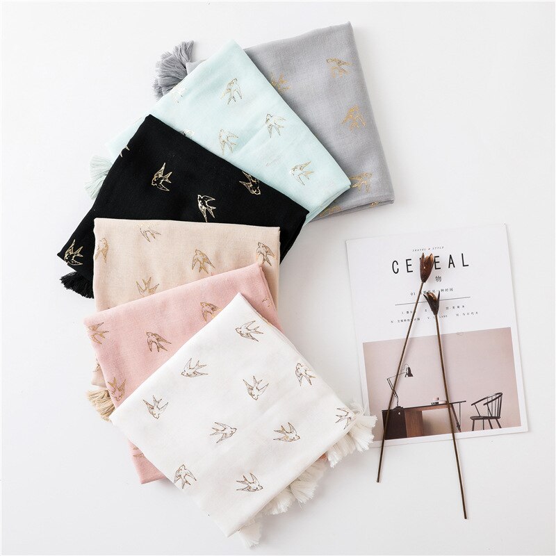 dyr skrive ut bomull skjerf til kvinne blomster svelg fugl pareo sarong badesuite dekke opp