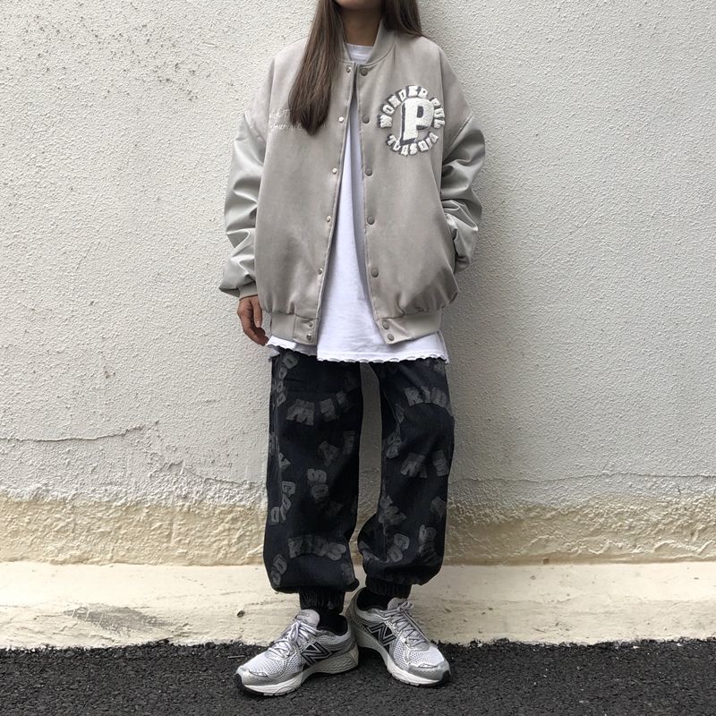 Jean à jambes larges pour femmes, pantalon de printemps avec Graffiti, ample, de , Hip-hop, populaire: Black / XL
