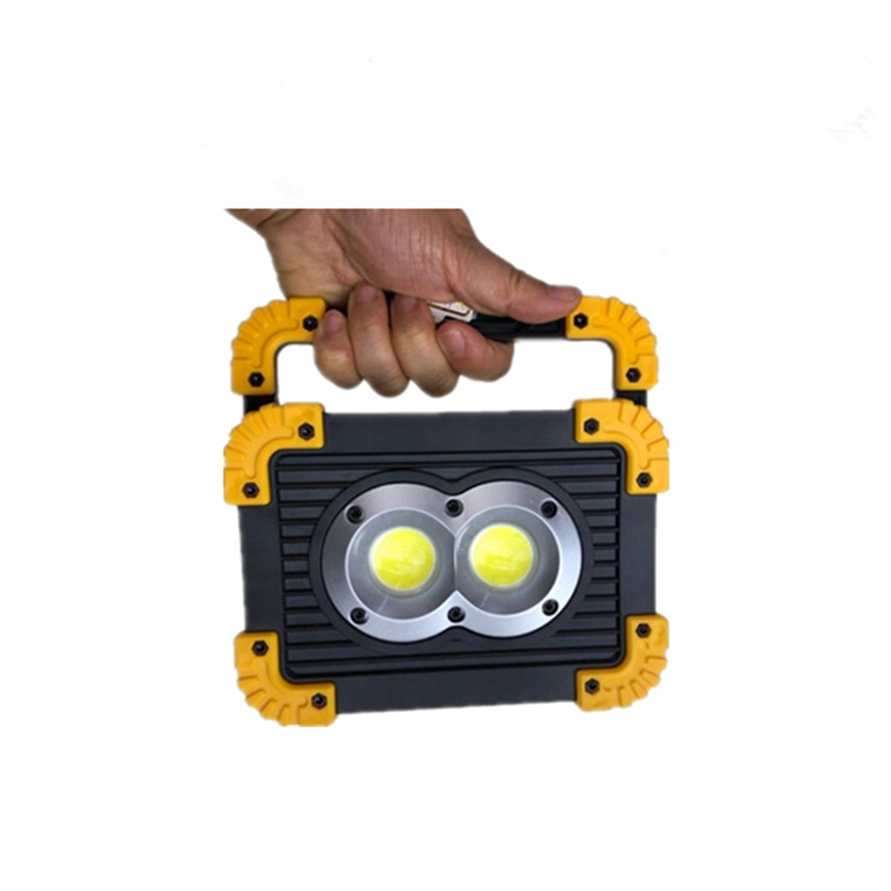 Cob laddning strålkastare bärbar nödljus 20w fält camping nödbelysning usb mobil ström