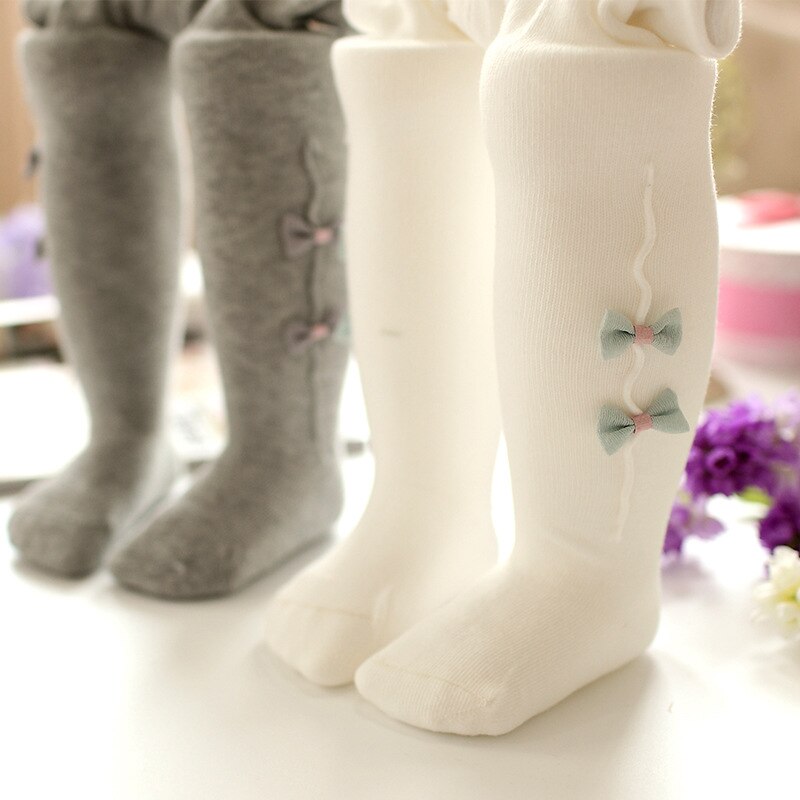Collants de couleur Pure à nœud papillon pour bébé fille de 0 à 36 mois, 1 pièce, printemps-automne