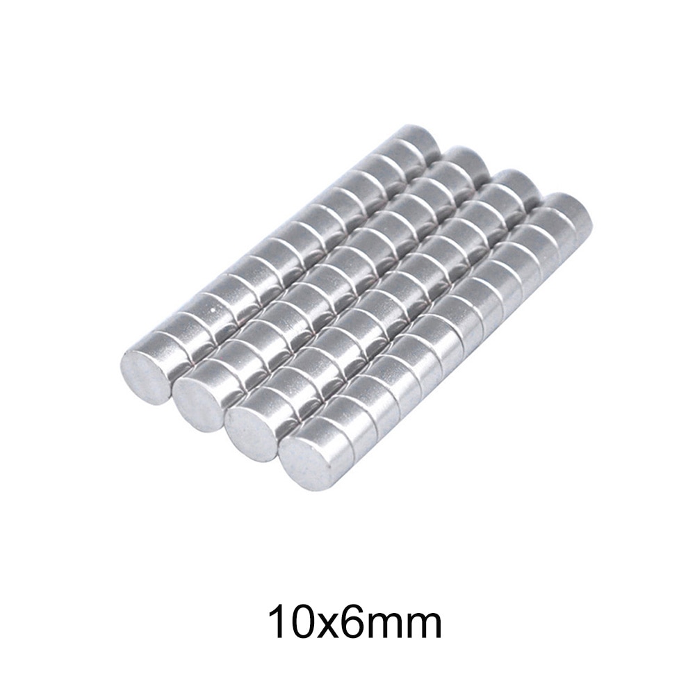 10 ~ 150 Pcs 10X6 Mm Ronde Neodymium Magneten 10 Mm X 6 Mm N35 Kleine Magneten Disc 10*6 Sterke Cilinder Zeldzame Aarde Magnetische 10X6 Mm 10*6 Mm
