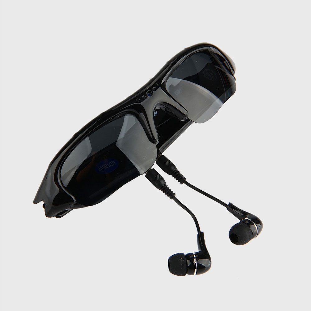 Wearable Camcorder with Bluetooth Headset 1080P Sunglasses Camera Video Recorder Sunglass for Outdoor Sports Running Cycling