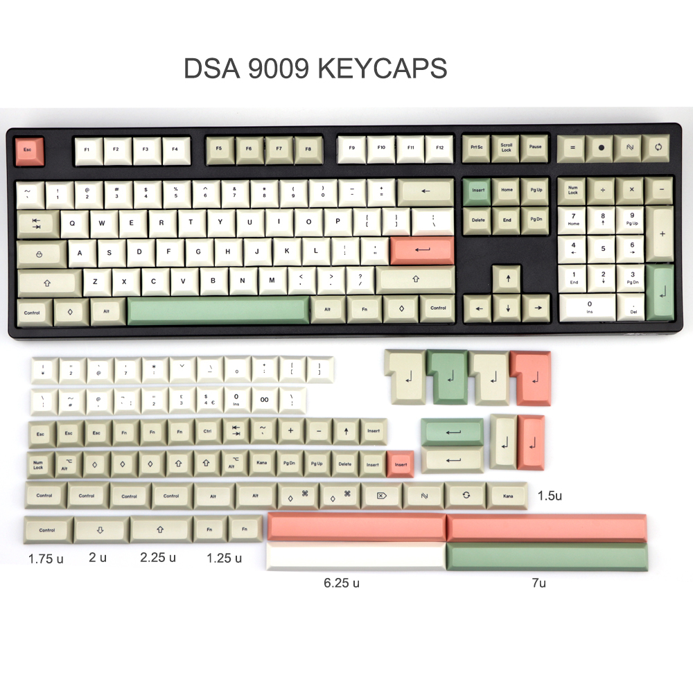 In Stock PBT DSA 9009 Keycap Set dye subbed keycaps