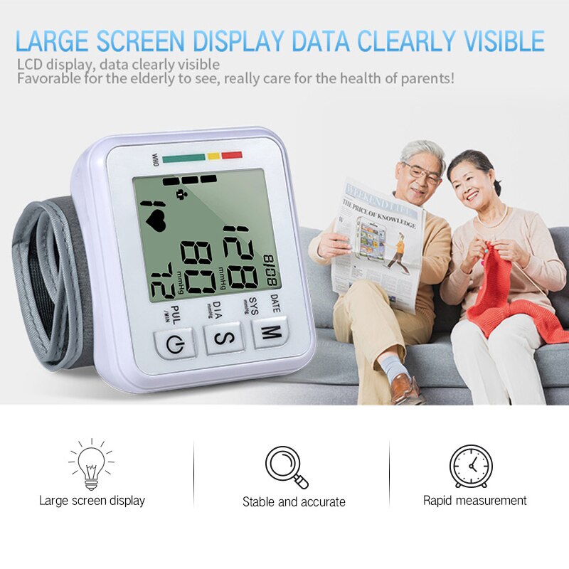 Medische Digitale Pols Bloeddrukmeter Automatische Tonometr Bp Meting Presion Arteriële Tensiometro Digitale Pols Bloed