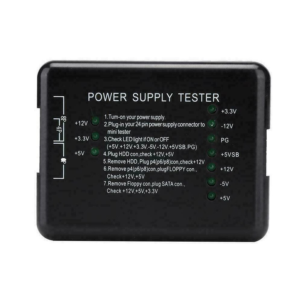 Meter SATA Led 12V 5V 3.3V Mini Accurate Power Supply Tester HDD PSU ATX 20/24 Pin PC Computer Measuring Check Fault Detection