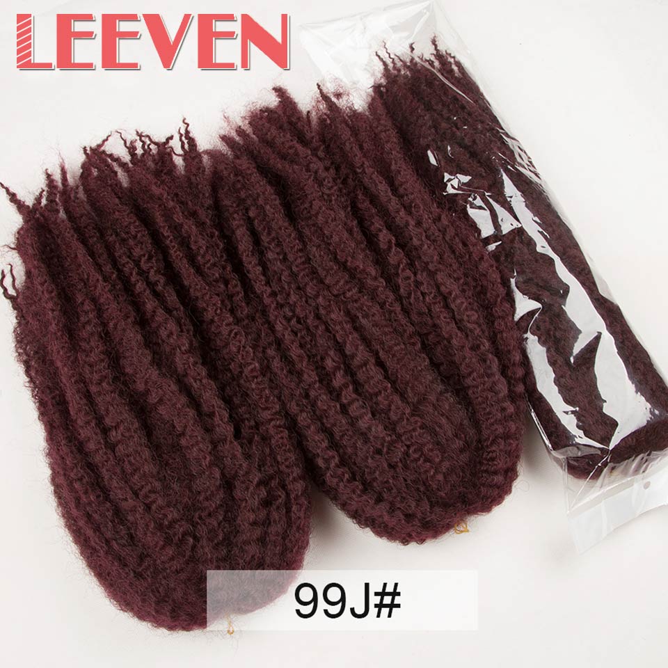Leeven 18 ''5 unids/lote Afro trenzas Marley pelo trenzas de Crochet peinado pelo trenzado sintético extensión suave giro