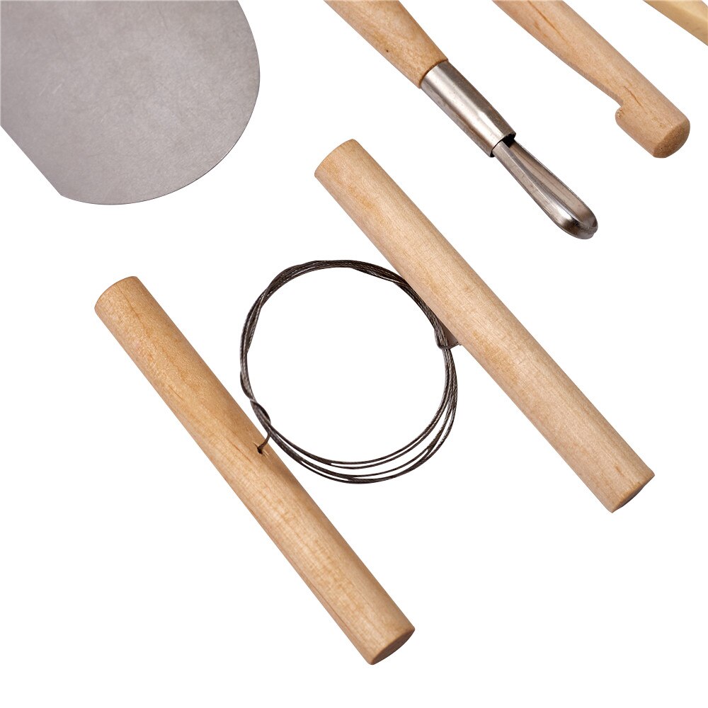 Cuchillo afilado para esculpir arcilla de madera, herramientas para modelar pequeñas figuritas de cerámica, 10 unids/set por juego