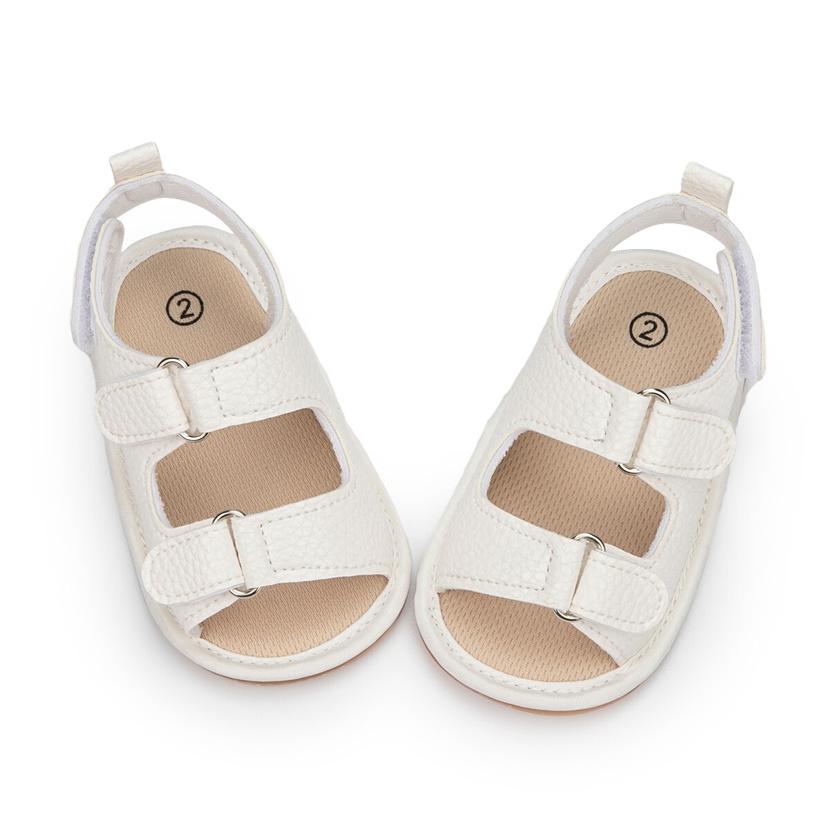 Sandales antidérapantes en toile PU pour bébé, baskets d'été à la pour garçon de 0 à 18 mois,: WHITE / 0-6 mois