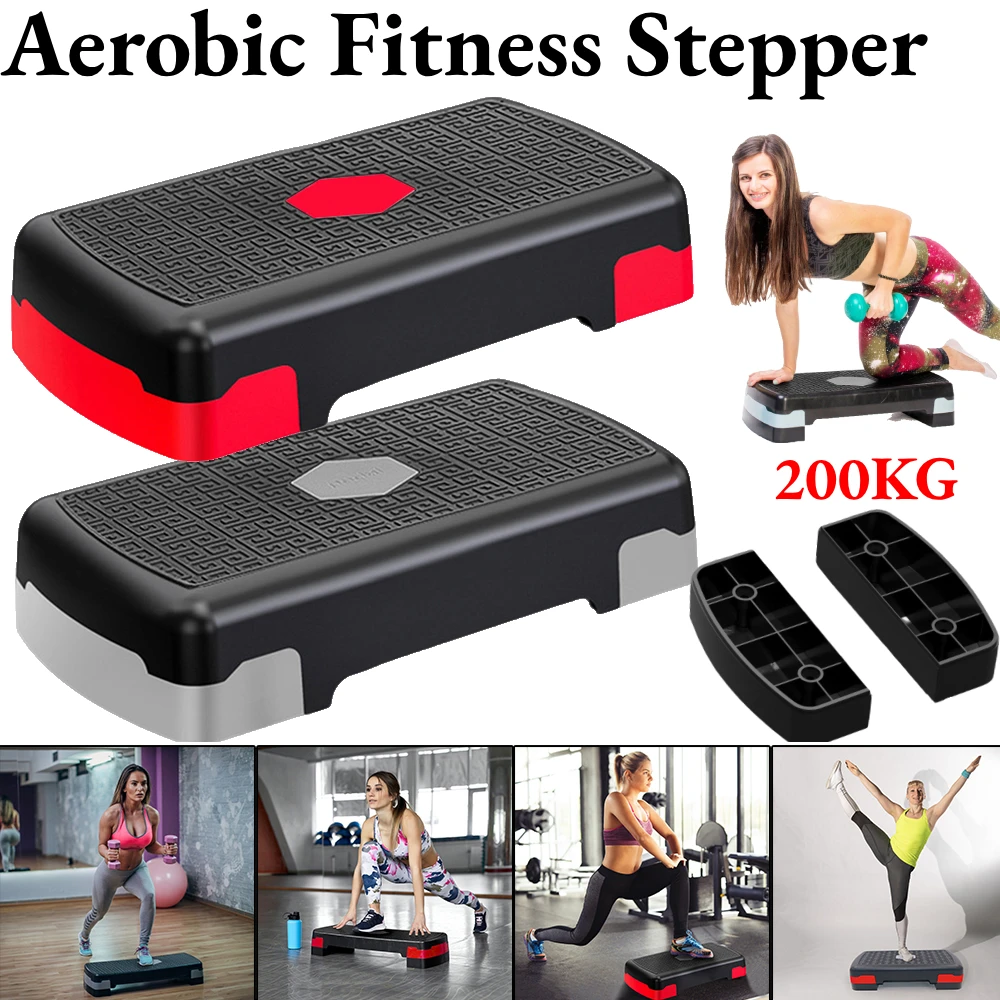 Stepper de Fitness aeróbico, Mini ejercitador de Pedal de Cardio, ajustable, antideslizante, estable, 200KG, equipo de Fitness para el hogar