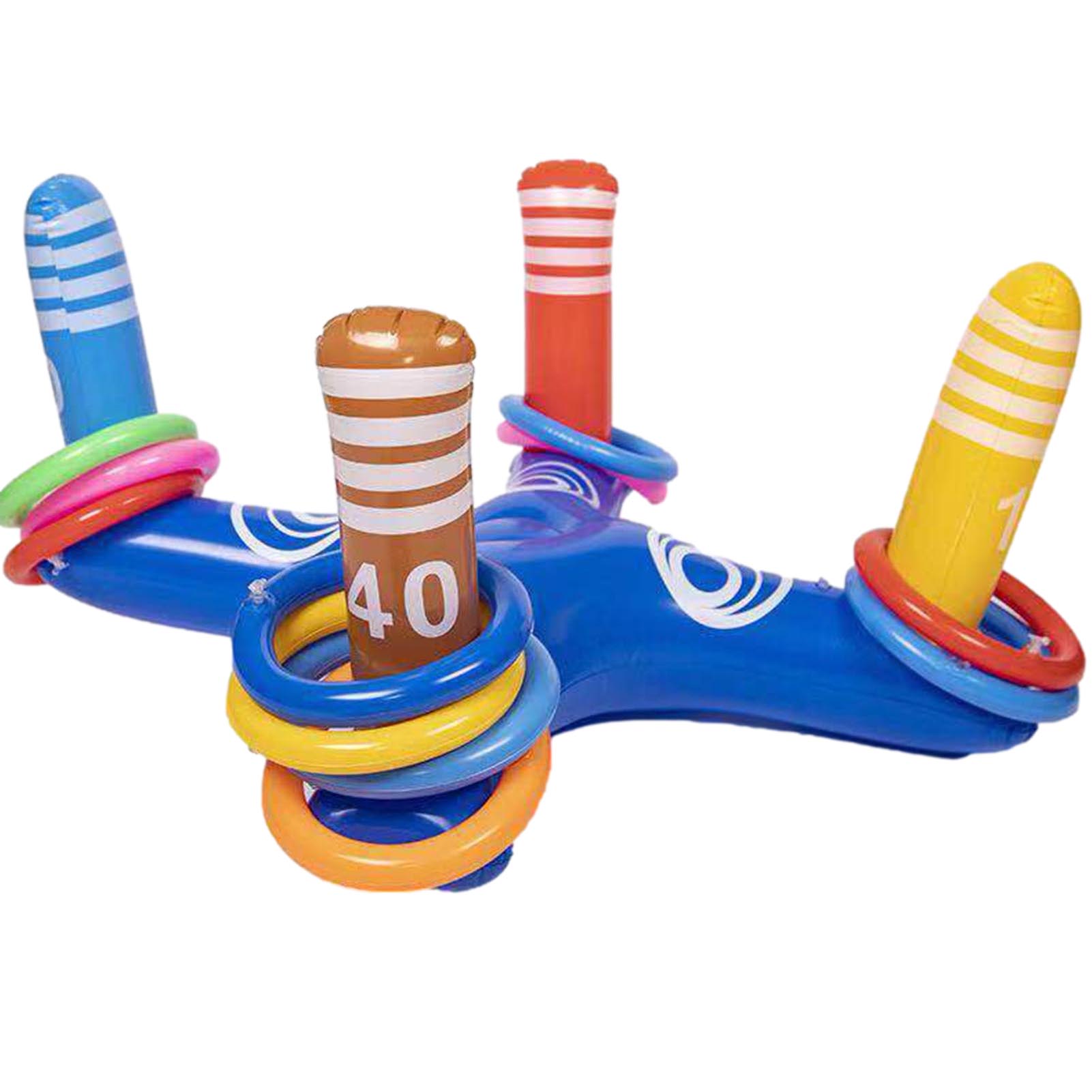 Inflatable Ring Toys Swimming Pool Floating Ring Summer Water Beach Cross Ring Toss Game With 6PCS Rings For Children Adults