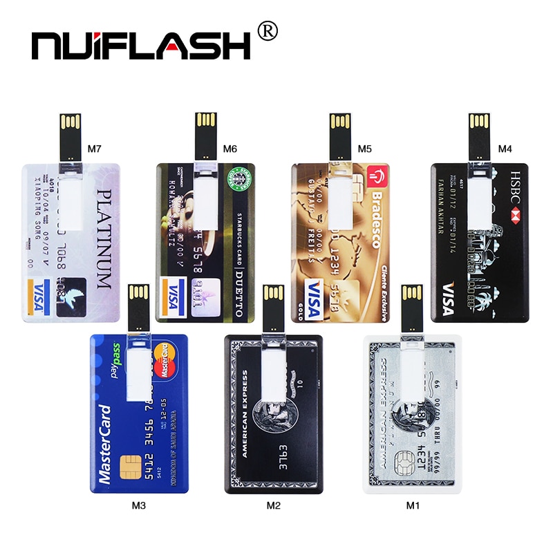 Real Capaciteit Bank Card USB Memory stick HSBC Master Credit card USB Flash Drive 64gb Pendrive 4GB 8GB 16GB 32GB pen drive 128gb