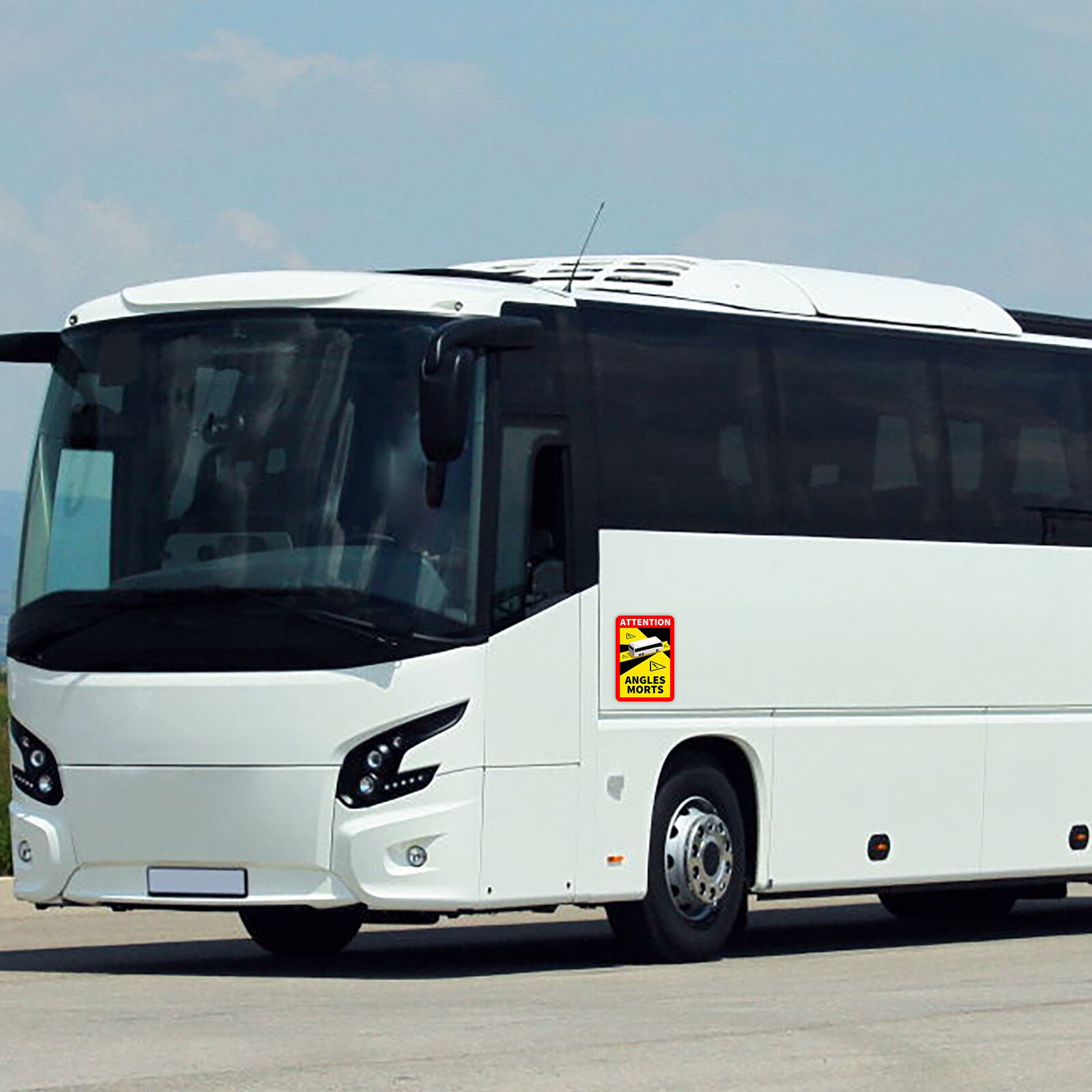 1PC Transportation Blind Spot Reminder Sticker Dead Corners On Heavy Vehicles Bus Car Autocar - Waterproof Sticker L.17 x H.25cm